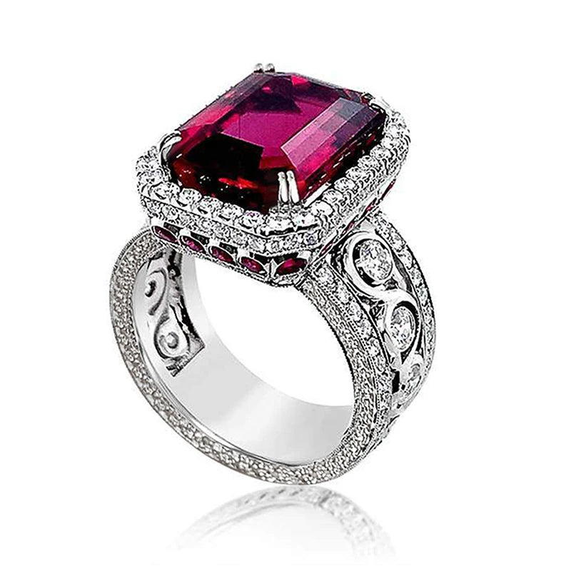 Huitan Temperament Ring with Shiny Gorgeous Cubic Zirconias