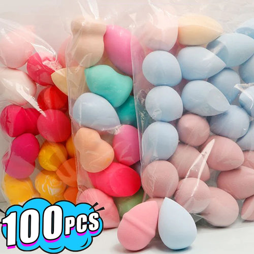 100pcs Mini Makeup Sponge Dry/Wet Use Face Powder Eggs