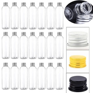 10Pcs Mini Plastic Bottle w/ Aluminum Screw Caps