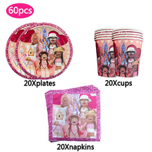 Pink Robloxed Theme Birthday Party Decorations Tableware Balloons Cups Plates Banner Backdrop Set