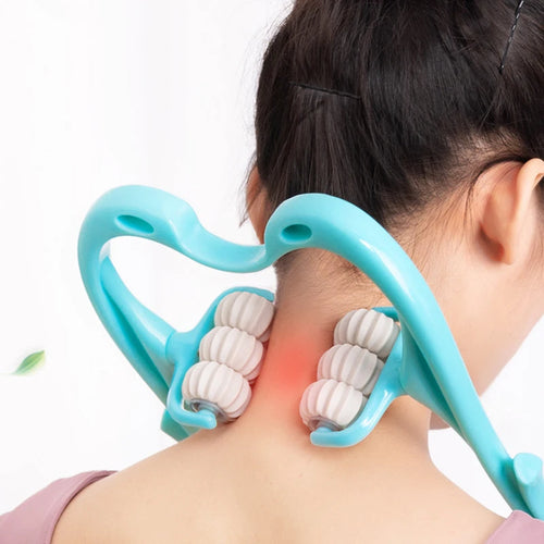 Six-Wheel Manual Cervical Massager for Neck Back Waist