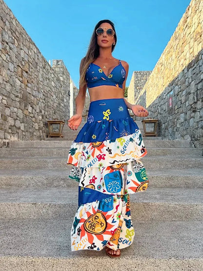 Two Piece Large Skirt and Tube Top Set