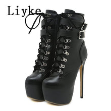 Platform High Heel Laced Boots