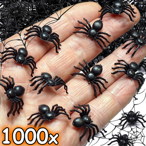 Mini Black Plastic Fake Spiders