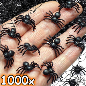Mini Black Plastic Fake Spiders