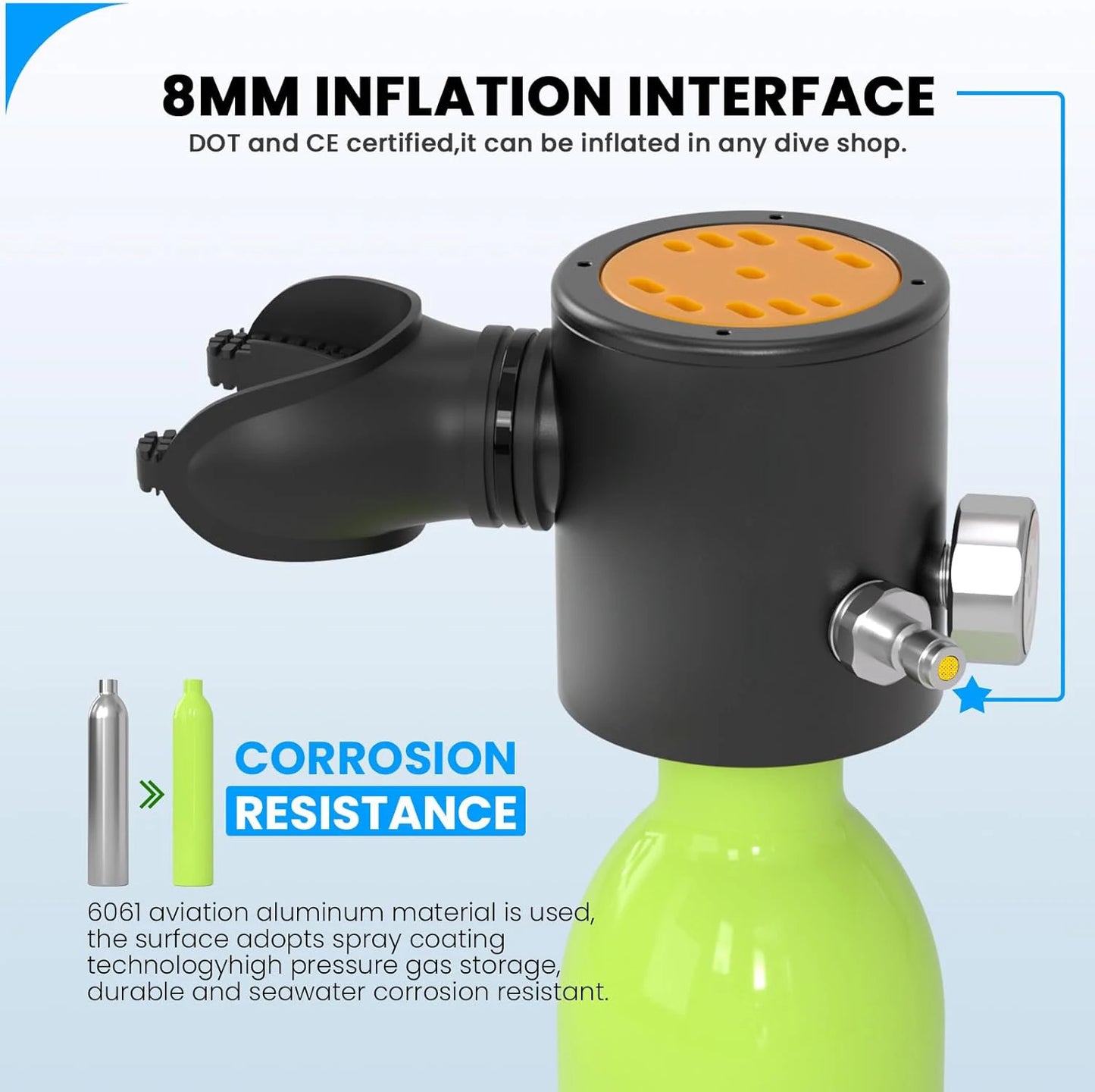 HOUVAN Full Face Mask with Mini 0.5L Scuba Diving Tank And Hand Pump