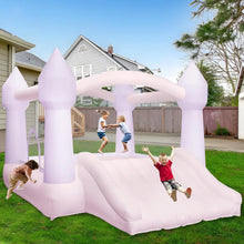 Inflatable 11.97x8.98x7.15ft White Castle Bounce House with Slide & Air Blower