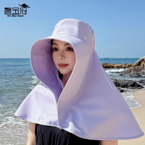Shawl Neck Protection Integrated Sun Hat