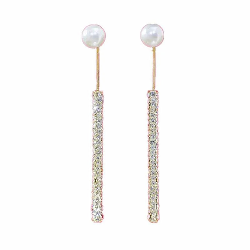 Long Tassel Pearl Dangle Earrings for Women