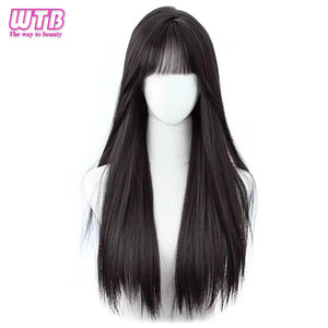 Synthetic Black Long Straight Wig