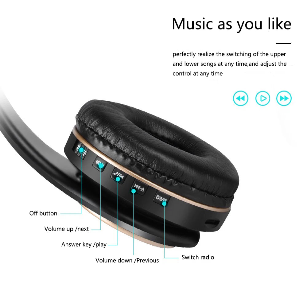 T8 Noise Canceling Foldable Gamer Girl Wireless Headphone