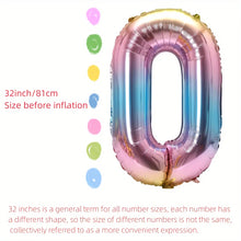 32inch Rainbow Gradient Number Foil Balloons