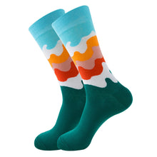 Happy Colorful Striped Argyle Geometric Print Socks