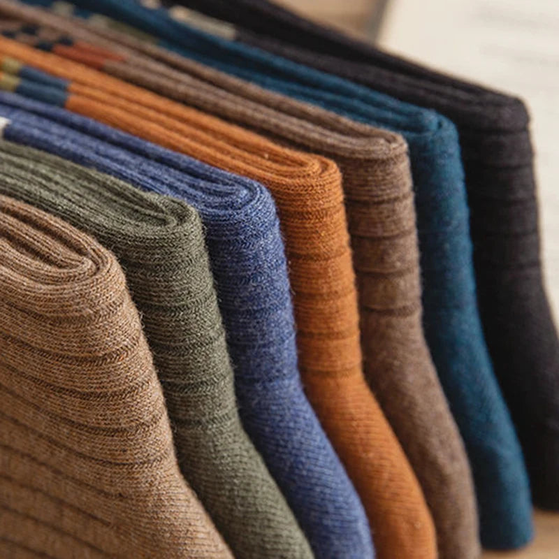 Multi-Pairs Solid Color Striped Tube Socks