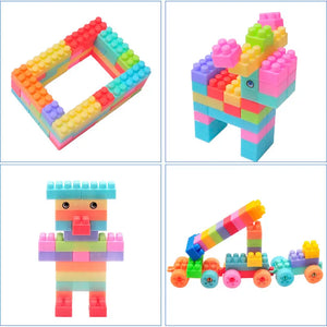 108PCS Plastic Building Blocks With Stickers