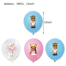 Pink Robloxed Theme Birthday Party Decorations Tableware Balloons Cups Plates Banner Backdrop Set