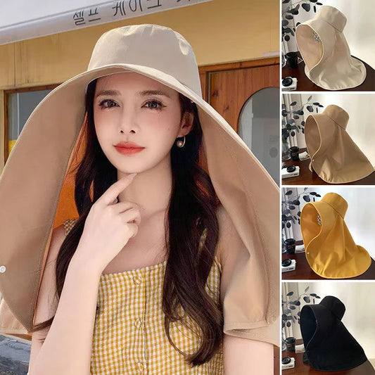 Large Shawl UV Neck Protection Oversized Hat