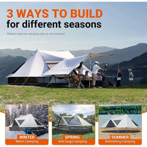 Large Waterproof & Windproof Tent w/Stove Jack