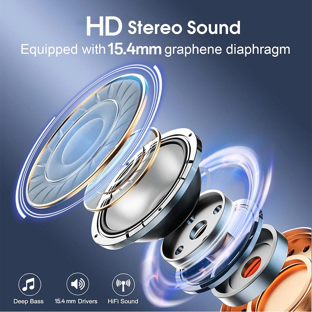 Open Ear Headphones with Boom Mic, Bluetooth 5.4 Wireless