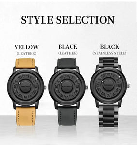 Creative Scrolling Magnetic Force Genuine Leather Watch