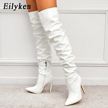 Over The Knee High Heels Patent Leather Boots