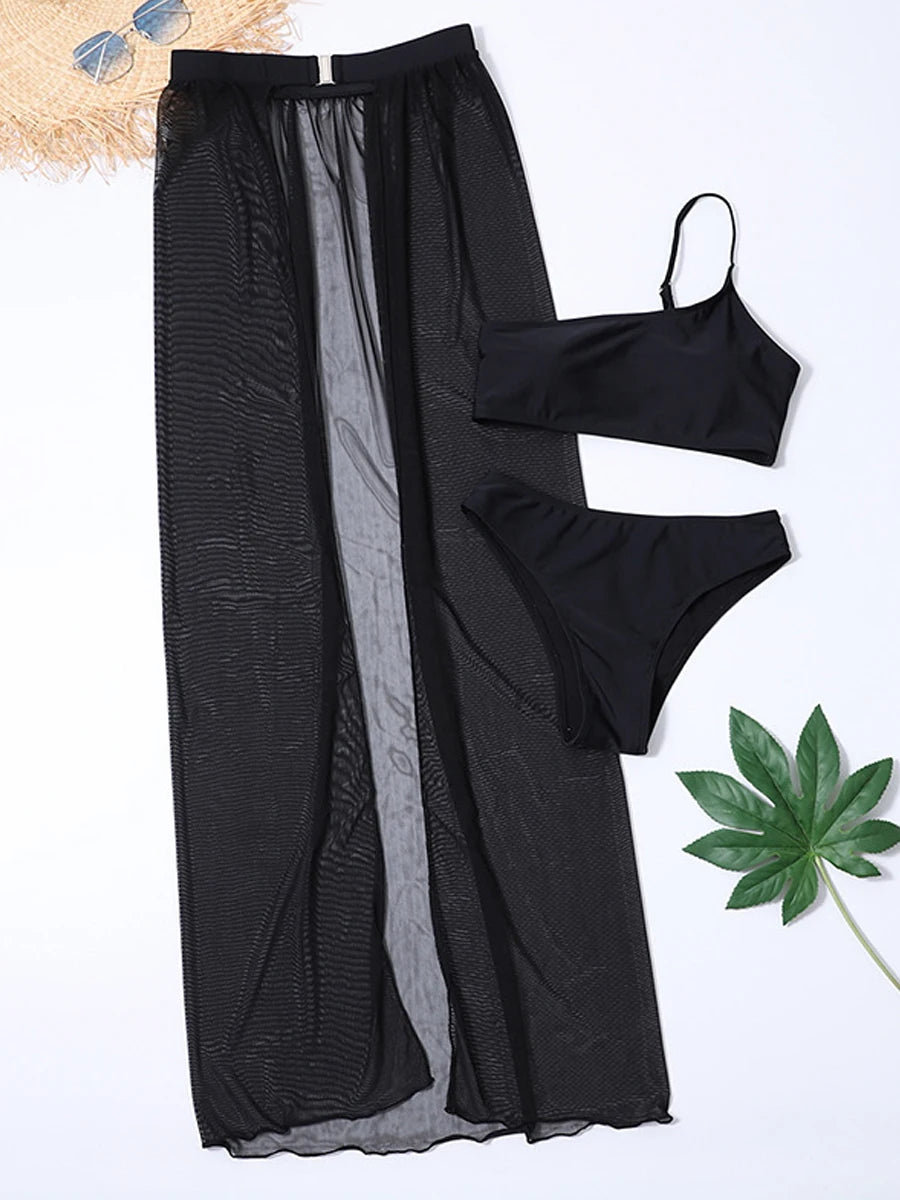 3Pce One Shoulder Bikini