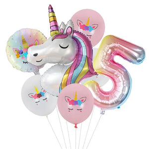 7pcs Unicorn Themed Party Balloons