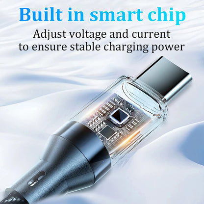 6A USB C To USB C Cable Digital Display PD 120W Fast Charging