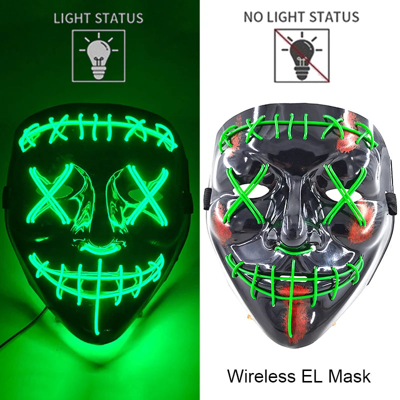 The Purge Horror Wireless LED Glow Mask