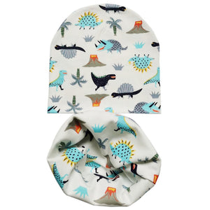 Cartoon Dinosaur Baby Head Scarf Hat Set