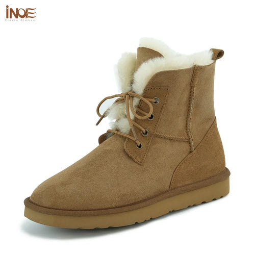 Suede & Wool Fur Lined Winter Boots