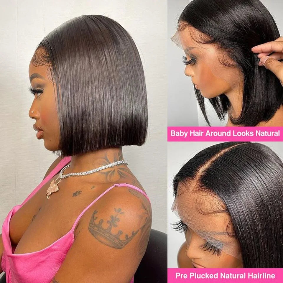Short Straight Glueless Wig