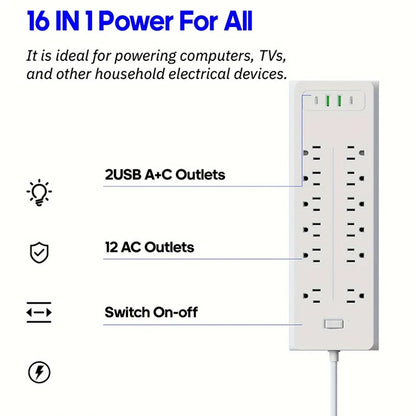 US Plug Multipurpose Power Strip Extension Cord