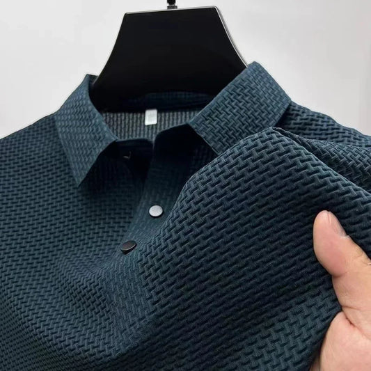 Casual Short Sleeved Solid Color Polo Shirt