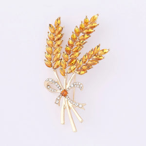 Wheat Sparkling Rhinestone Lapel Pin