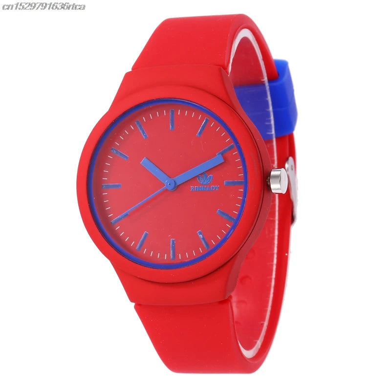 Fashion Simple Scale Quartz Watch with Silicone Band