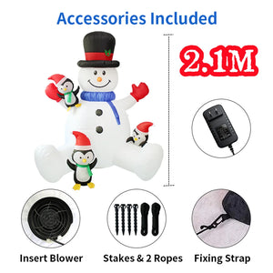 7FT Christmas Inflatable Sitting Decoration with LED Lights