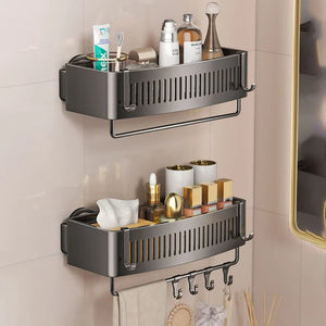 Vacuum Suction Cup Bathroom Shelf Wall Mounted No Drilling