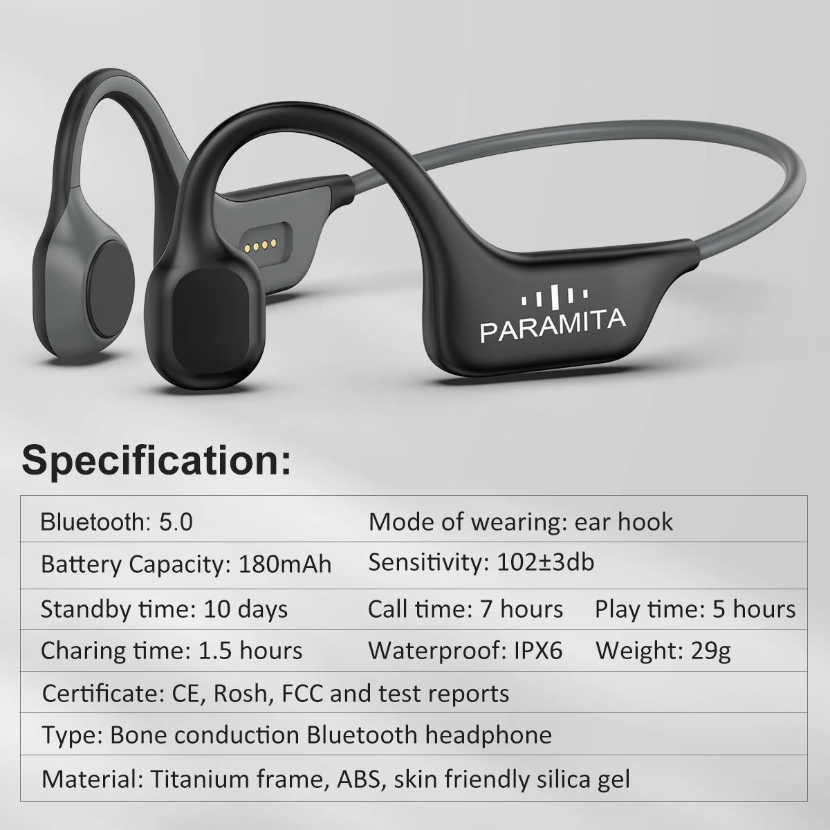 Classic DG08 Bone Conduction Headphone with MIC BT 5.3
