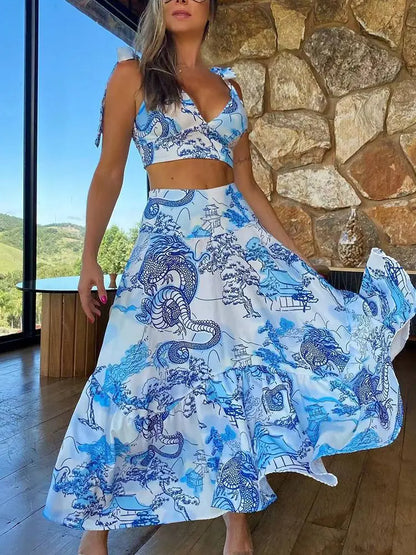 Two Piece Large Skirt and Tube Top Set