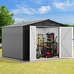 8 X 6FT Outdoor Storage Shed, Large Metal Tool Sheds