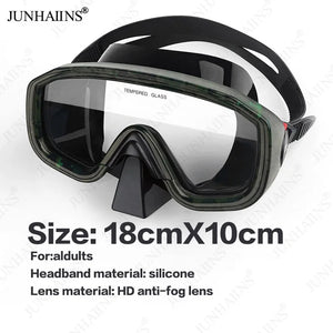 JUNHAINS Anti-fog Tempered Glass Breathing Tube and Mask Snorkeling Set