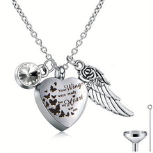 Angel Heart Wings Ashes Keepsake Cremation Memorial Urn Necklace