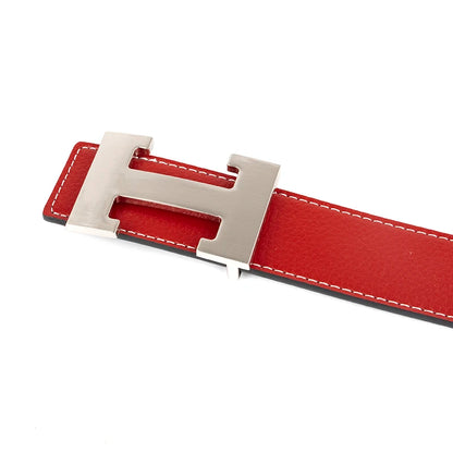 Designer Pin Buckle Genuine Leather H Belt