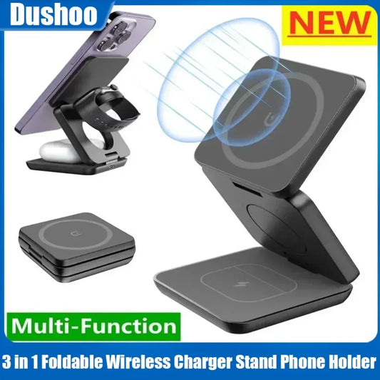 3 In 1 Foldable Magnetic Wireless Charger Stand For iPhone