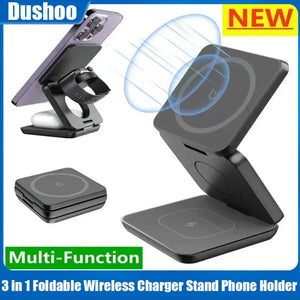 3 In 1 Foldable Magnetic Wireless Charger Stand For iPhone
