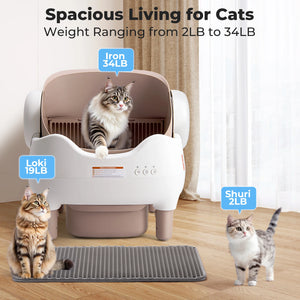 Self Cleaning Multi-cat Odor-Free Automatic Litter Box with APP Control