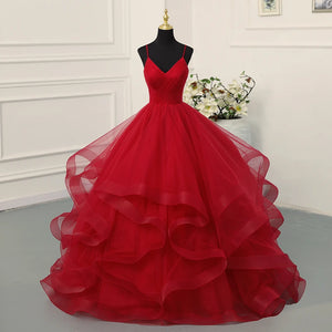 Y&M Novias Ruffled Spaghetti Strap Quinceanera Dress