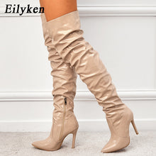 Over The Knee High Heels Patent Leather Boots