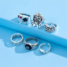 6Pcs Silver Decorative Ring Set